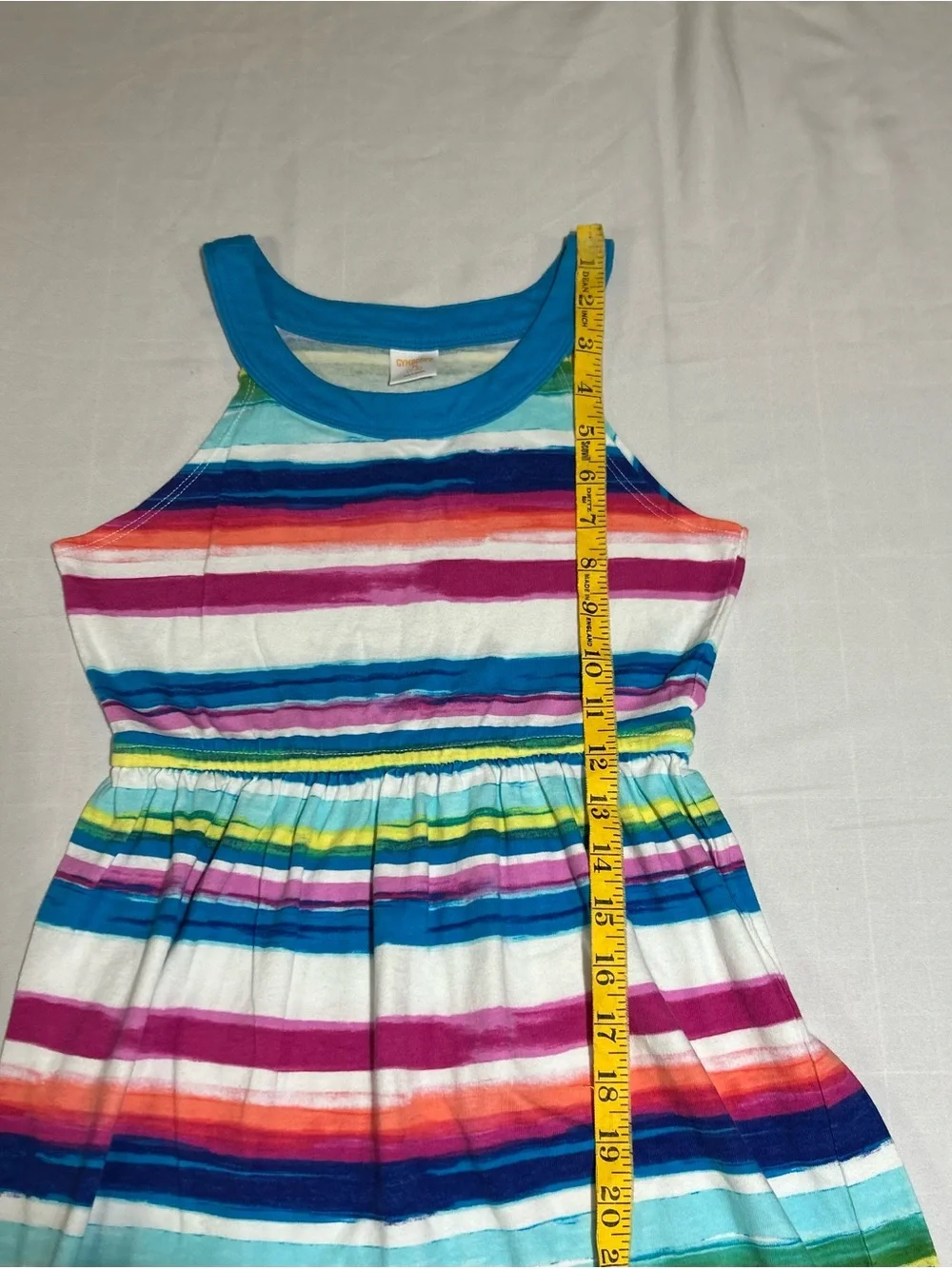 Gymboree Girls Medium 7/8 Sleeveless Bright Multicolor Striped Long Sundress